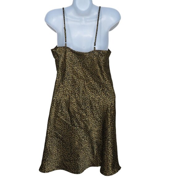 Vintage Morgan Taylor Intimates Leopard Print Slip Nightgown Small Knee Length - Picture 6 of 10